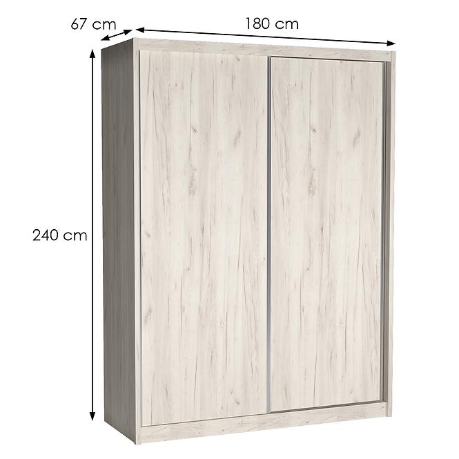 Schrank Maciej 180cm Eiche Craft Weiß