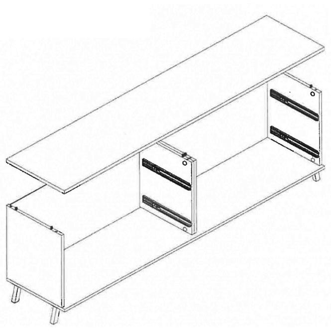 TV Tisch John 181cm Eiche Lefkas/Schwarz