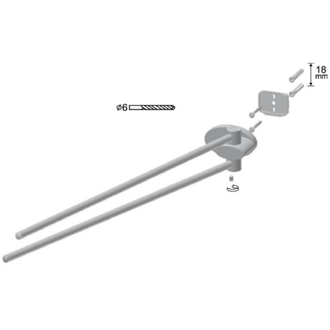 Handtuchaufhänger mit 2 Schultern Side 0990