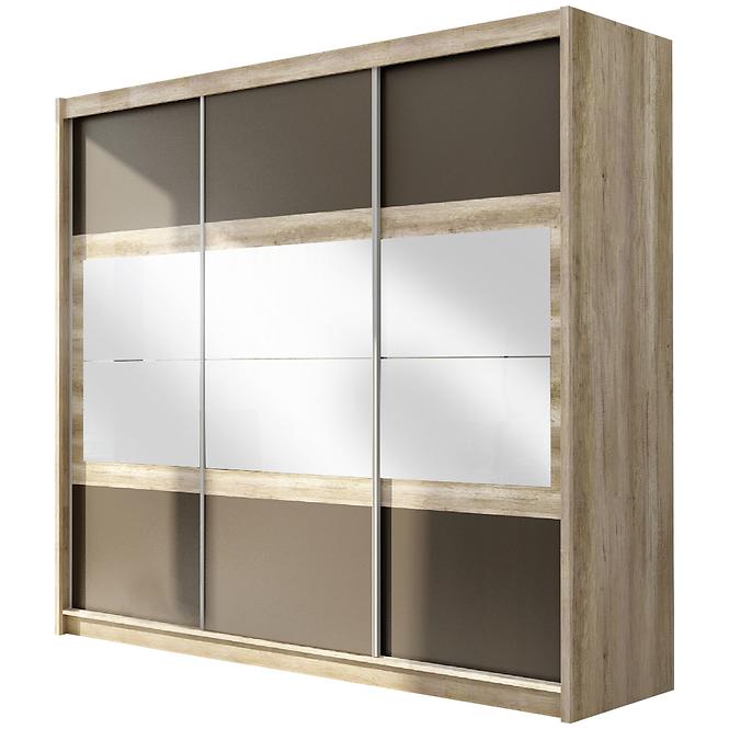Schrank Salwador 250cm Eiche Canyon/Lava/Spiegel