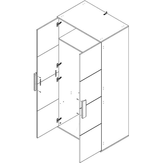 Schrank Arkina 91cm Weiß/Eiche Artisan