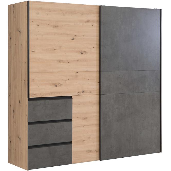 Schrank Winn 2 200cm Eiche Artisan/Beton