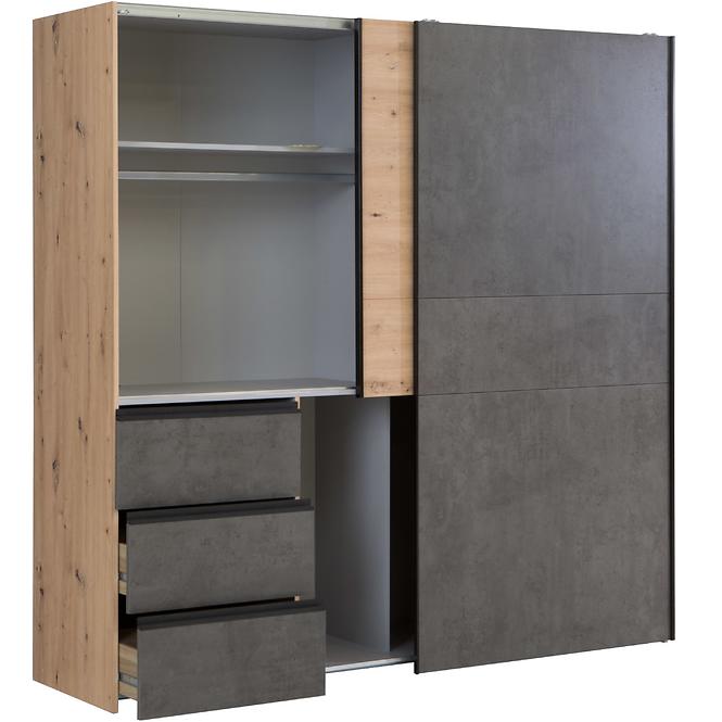 Schrank Winn 2 200cm Eiche Artisan/Beton