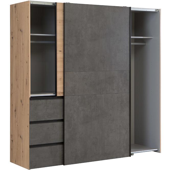 Schrank Winn 2 200cm Eiche Artisan/Beton