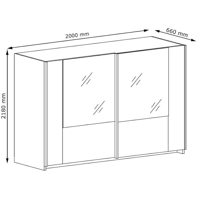 Schrank Riccardo 200cm Eiche Wellington