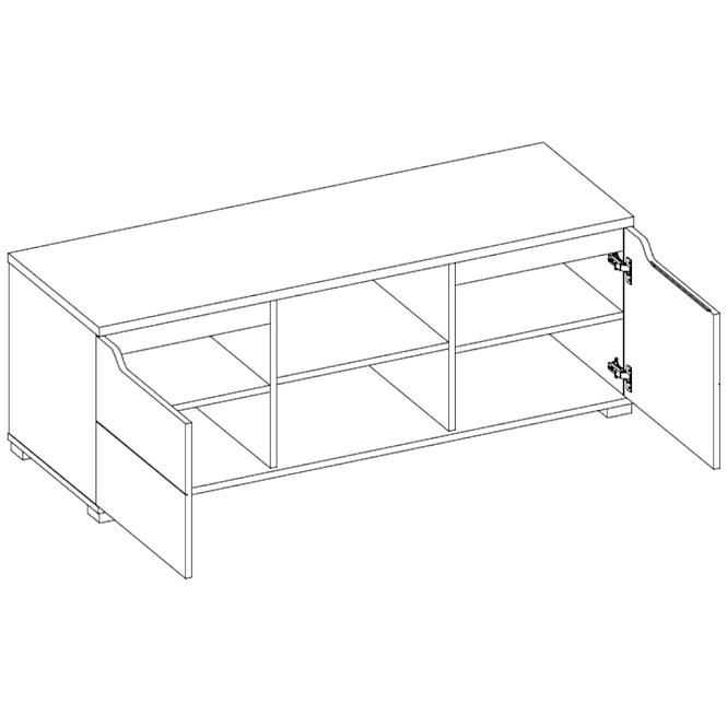 TV tisch Vinvent 133cm Weiß/Eiche Wotan