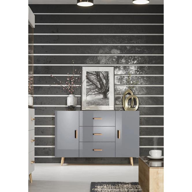TV Tisch Brilo 180cm Weiß/Grau