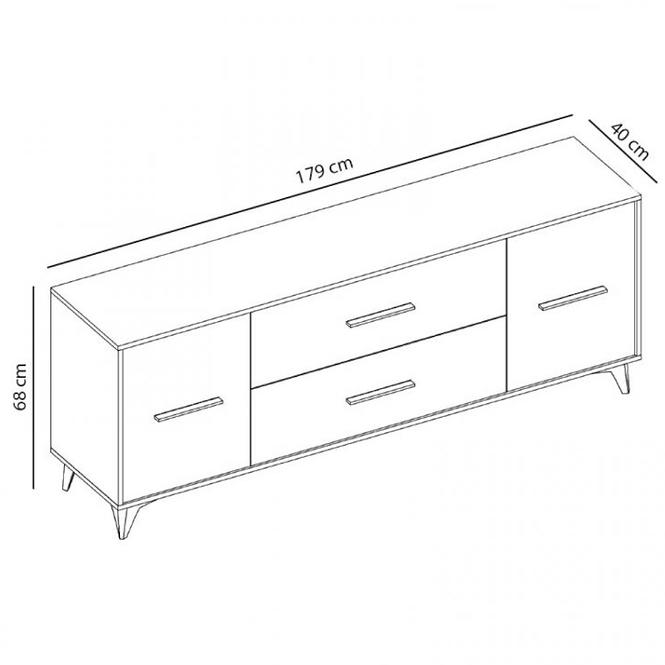 Tv Tisch Frida 179cm Eiche Riviera, RTV2D2S