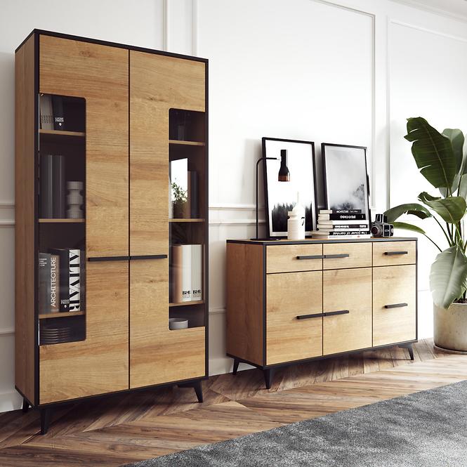 Vitrine  Frida 91cm Eiche Riviera, W2D