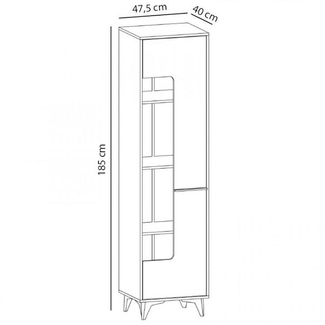 Vitrine  Frida 47,5cm Eiche Riviera, W1D