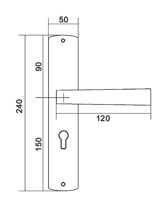 Türgriff Matta Z5 WB72 nickel rechtstür