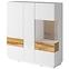 Vitrine Silke 130cm Eiche Wotan/Weiß Glänzend