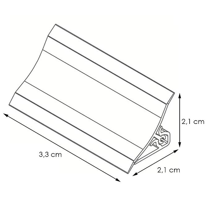 Leiste zur Küchenplatte 3m 20x20 – eiche sonoma lws-04