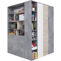 Schrank Sigma 135cm Beton/Weiß/Eiche