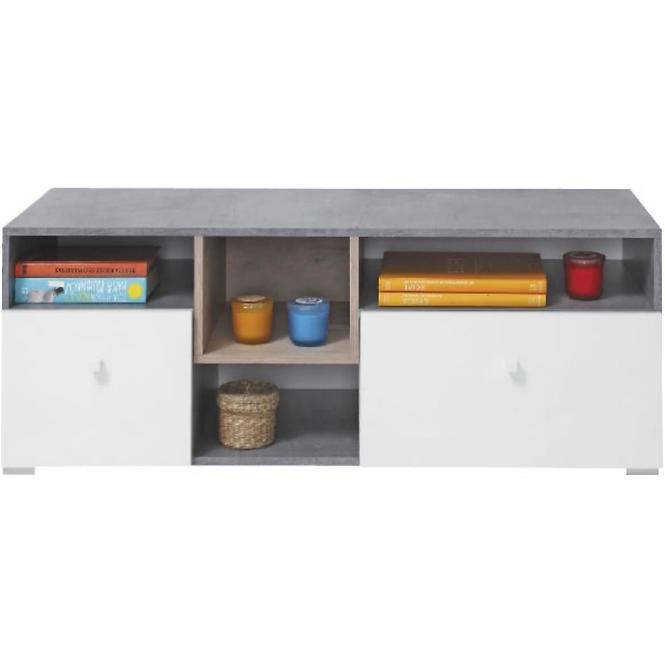 Tv Tisch Sigma 120cm Beton/Weiß/ Eiche