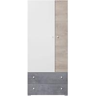 Schrank Sigma 80cm Beton/Weiß/Eiche