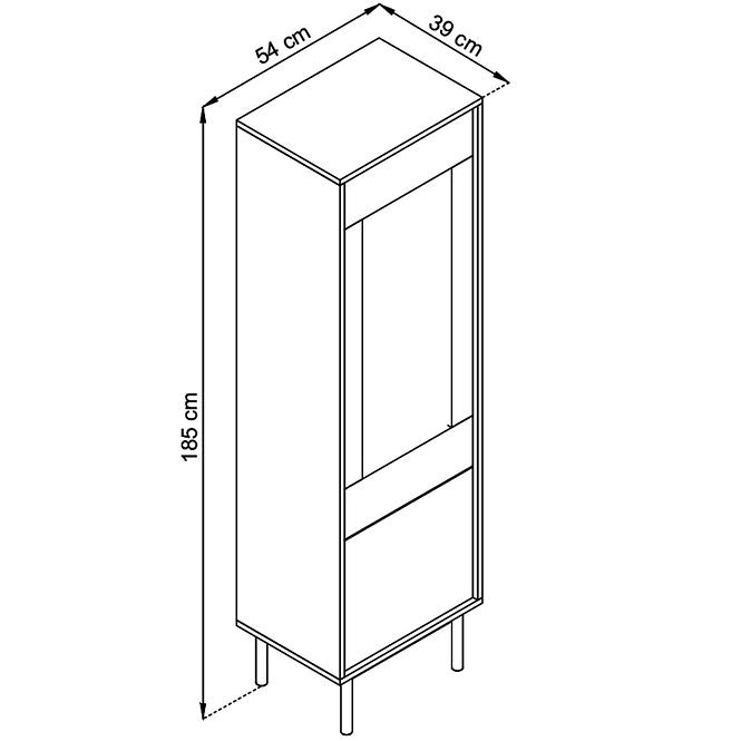 Vitrine Basic 54cm Jackson Hickory/Graphit