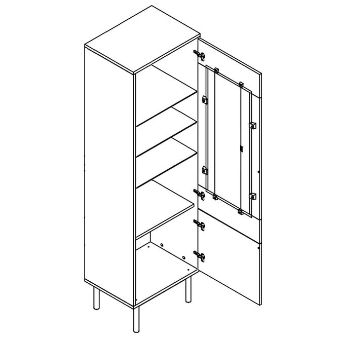 Vitrine Basic 54cm Jackson Hickory/Graphit
