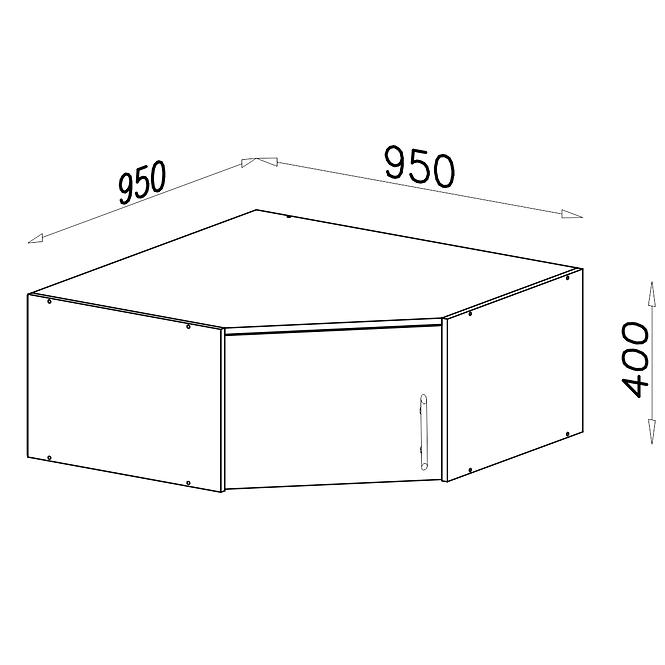 Schrankaufsatz Smart SRN4 95 cm eiche sonoma/weiß