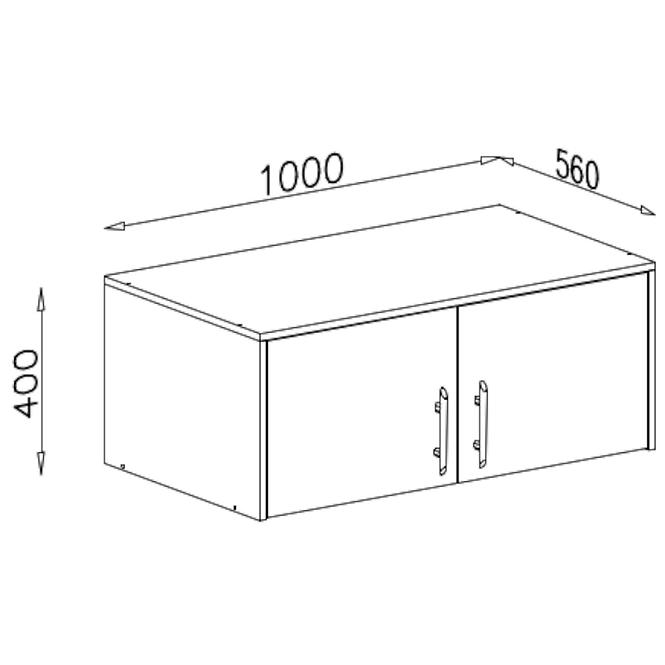 Schrankaufsatz Smart SRN3 100 cm eiche sonoma/weiß