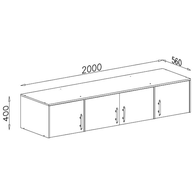 Schrankaufsatz Smart SRN1 200 cm eiche sonoma/weiß