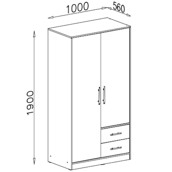 Schrank Smart 100cm Eiche Sonoma/Weiß