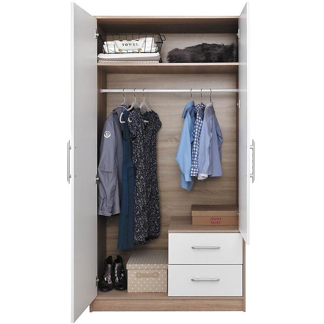 Schrank Smart 100cm Eiche Sonoma/Weiß