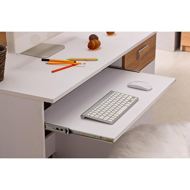 Schreibtisch Lorento 120cm Eiche Nash/Weiß