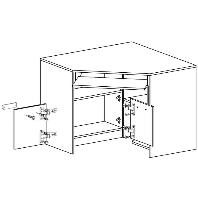 Schreibtisch Lorento 97cm Eiche Nash/Weiß