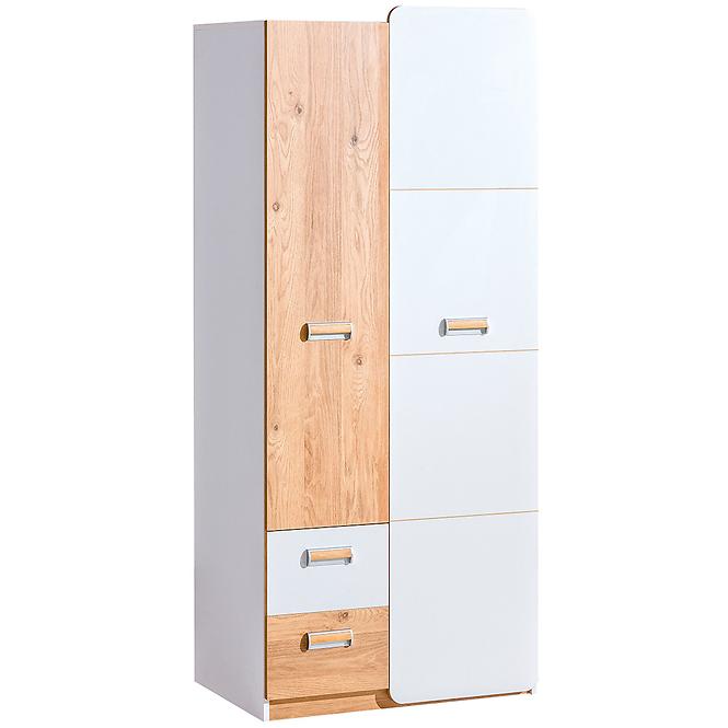 Schrank Lorento 80cm Eiche Nash/Weiß