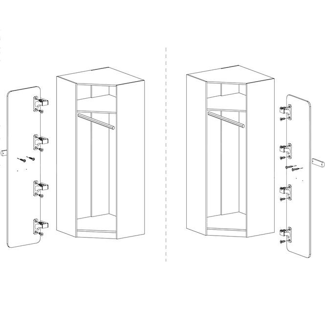 Schrank Lorento 71cm Eiche Nash/Weiß