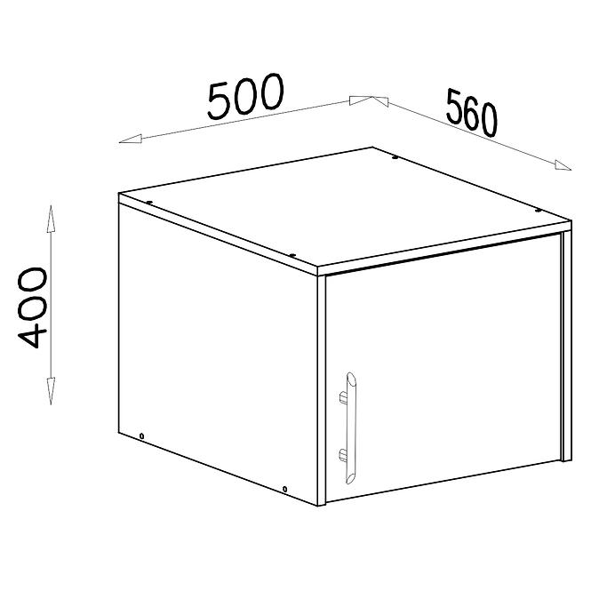 Schrankaufsatz Smart SRN5 50 cm eiche sonoma/weiß