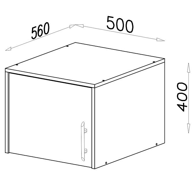 Schrankaufsatz Smart SRN5 50 cm eiche sonoma/weiß