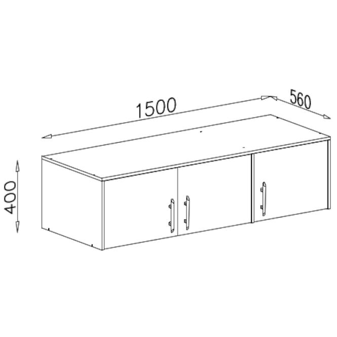 Schrankaufsatz Smart SRN2 150 cm eiche sonoma/weiß