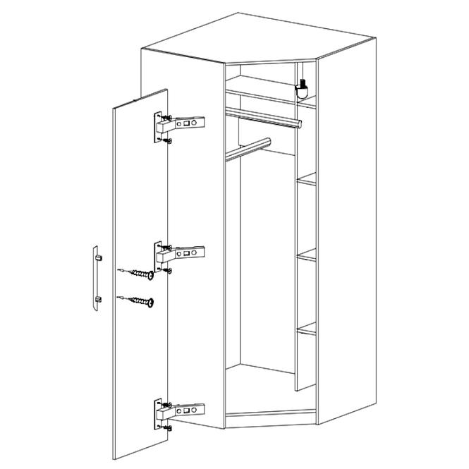 Schrank Smart 95cm Eiche Sonoma/Weiß