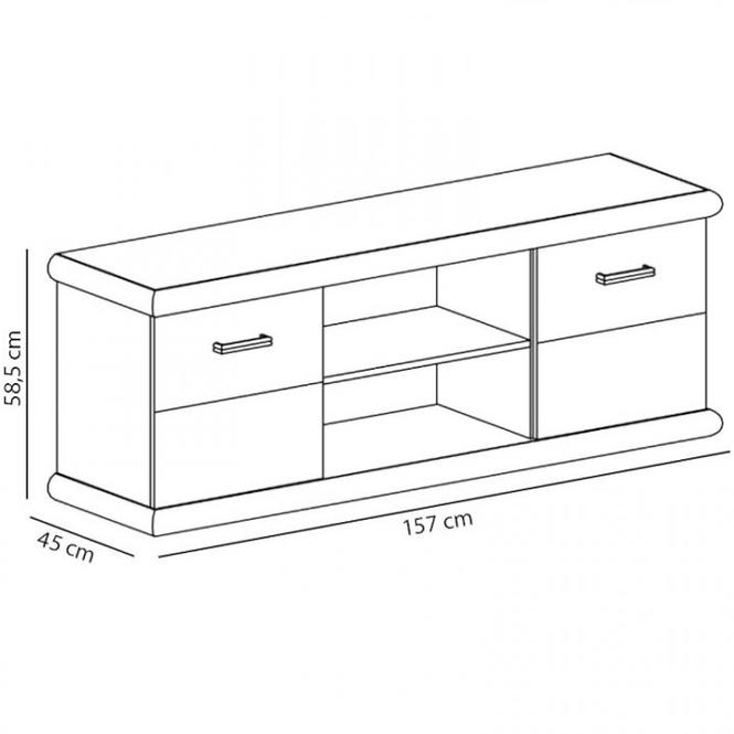 Tv Tisch Kora 157cm Craft Złoty/Craft Weiß               