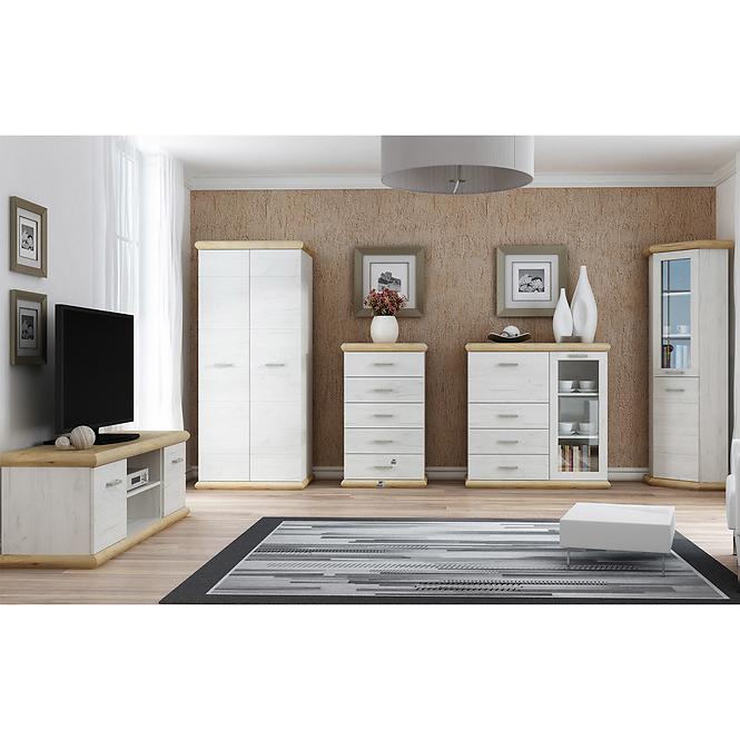 Tv Tisch Kora 157cm Craft Złoty/Craft Weiß