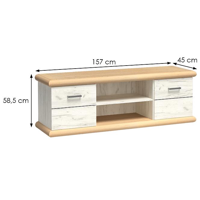 Tv Tisch Kora 157cm Craft Złoty/Craft Weiß               