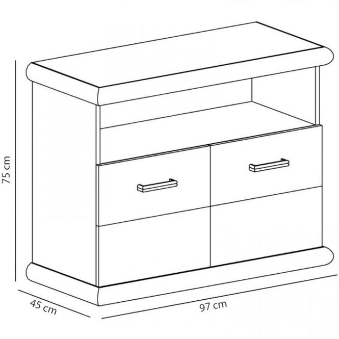 Tv Tisch Klain Kora 97cm Craft Gold/Craft Weiß          
