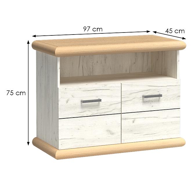 Tv Tisch Klain Kora 97cm Craft Gold/Craft Weiß          