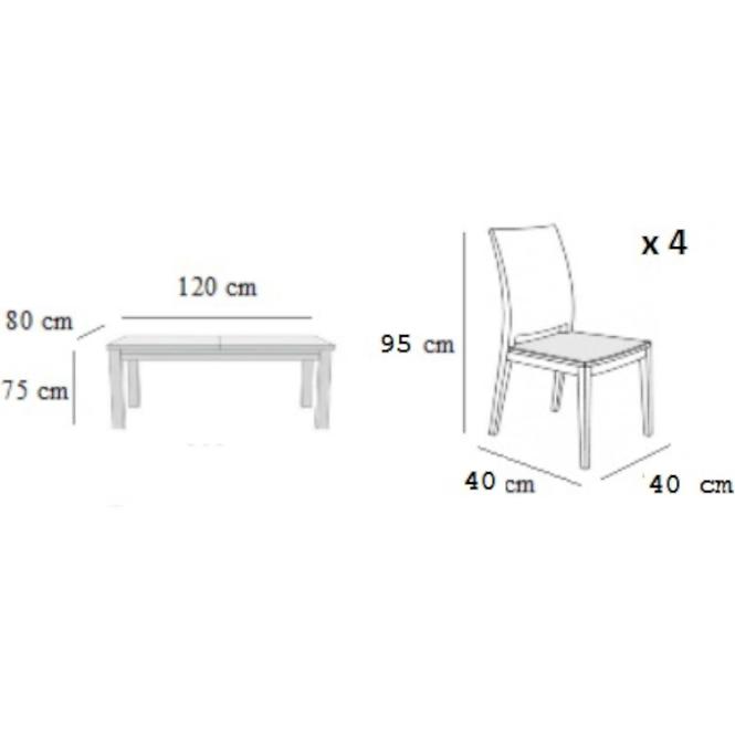 Esszimmer set Samuel 1+4 ST30 W113 sonoma