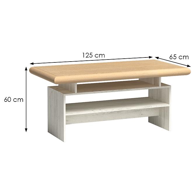 Couchtisch Kora 125cm Kraft Golden/Kraft Weiß