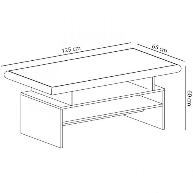 Couchtisch Kora 125cm Kraft Golden/Kraft Weiß