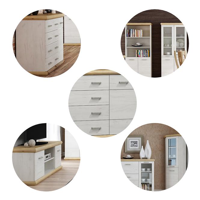Couchtisch Kora 125cm Kraft Golden/Kraft Weiß