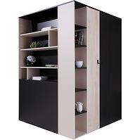 Schrank Planet 135cm L/R Schwarz/Eiche/Beige