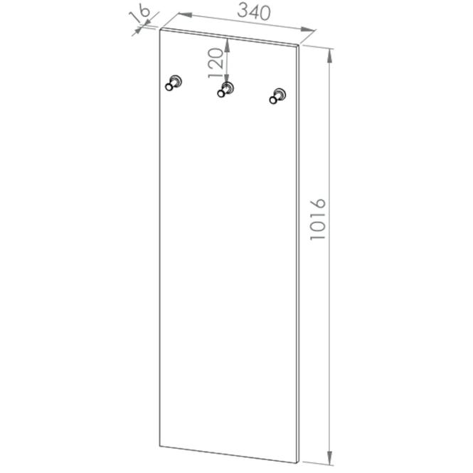 Garderobenpaneel 102x34 Hyga08 Kiefe Schneebedeckt