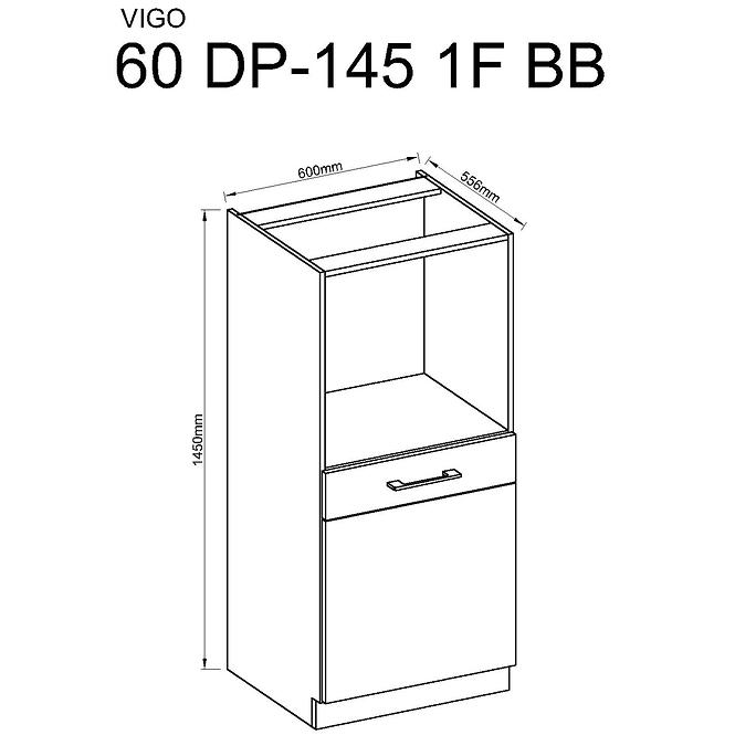 Küchenzeile Vigo Weiß Hg 60dp-145 1f Bb