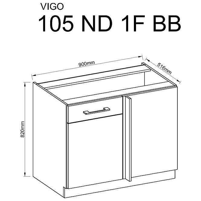 Küchenzeile Vigo Burgund 105nd 1f Bb