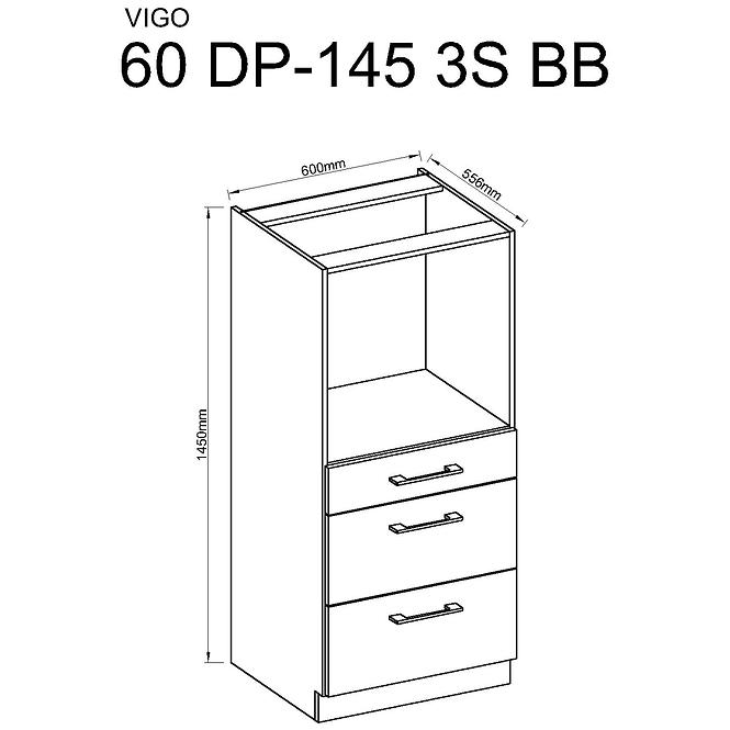 Küchenzeile Vigo Burgund Hg 60dpk-145 3s Bb