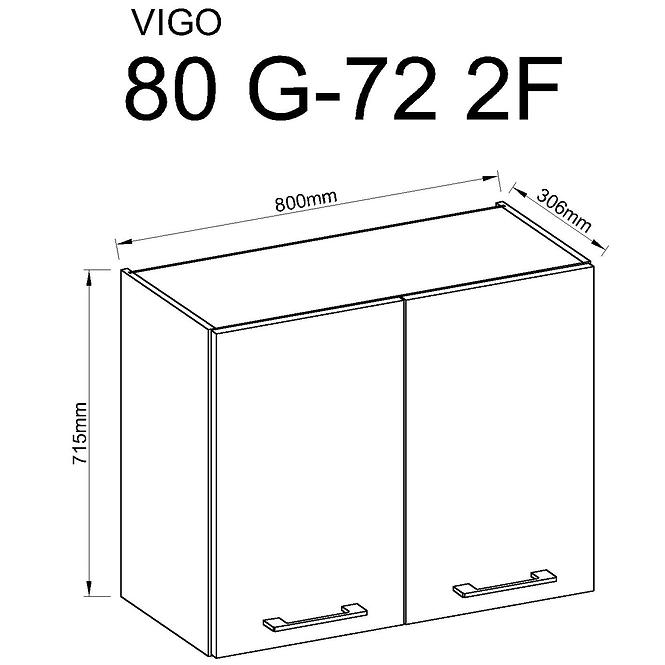 Küchenzeile Vigo Weiß Hg 80g-2f